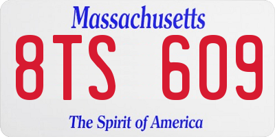 MA license plate 8TS609