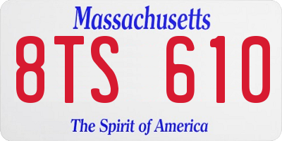 MA license plate 8TS610