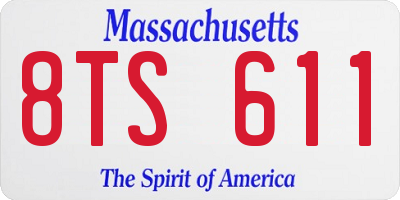 MA license plate 8TS611