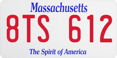 MA license plate 8TS612
