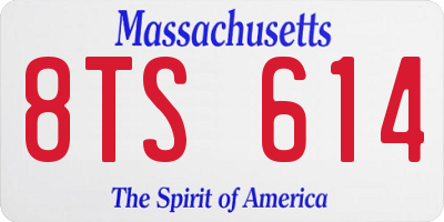 MA license plate 8TS614