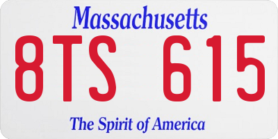 MA license plate 8TS615