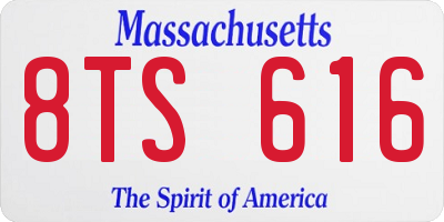 MA license plate 8TS616