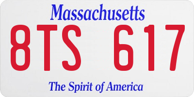 MA license plate 8TS617