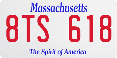 MA license plate 8TS618