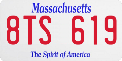 MA license plate 8TS619