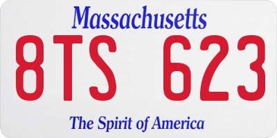MA license plate 8TS623