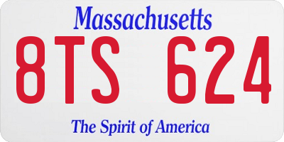 MA license plate 8TS624