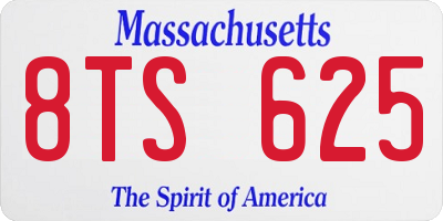 MA license plate 8TS625