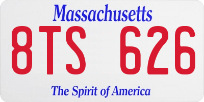 MA license plate 8TS626