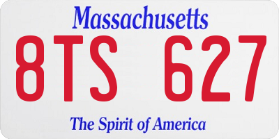 MA license plate 8TS627