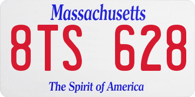 MA license plate 8TS628