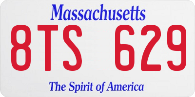 MA license plate 8TS629
