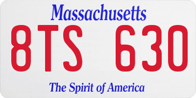 MA license plate 8TS630