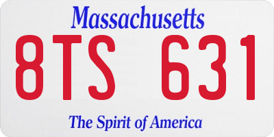MA license plate 8TS631