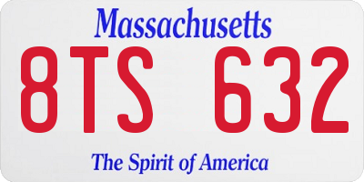 MA license plate 8TS632