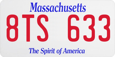 MA license plate 8TS633
