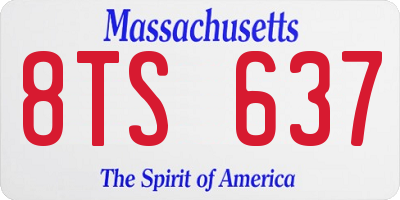 MA license plate 8TS637