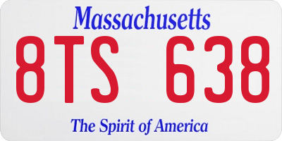 MA license plate 8TS638
