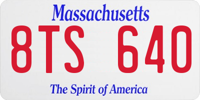 MA license plate 8TS640