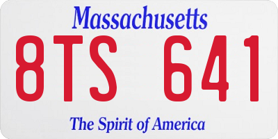 MA license plate 8TS641