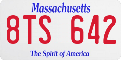 MA license plate 8TS642