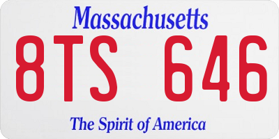 MA license plate 8TS646