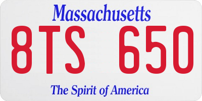 MA license plate 8TS650