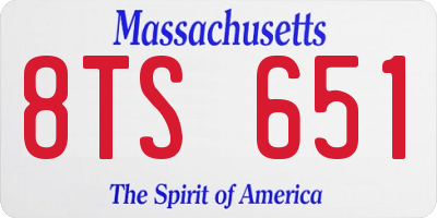 MA license plate 8TS651