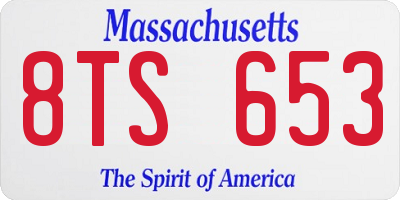 MA license plate 8TS653