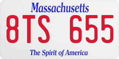 MA license plate 8TS655