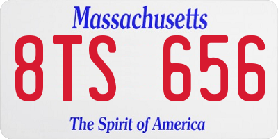 MA license plate 8TS656
