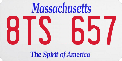 MA license plate 8TS657
