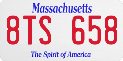 MA license plate 8TS658