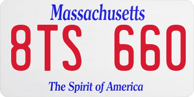 MA license plate 8TS660
