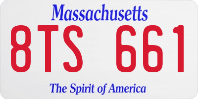 MA license plate 8TS661