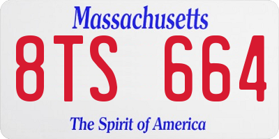 MA license plate 8TS664
