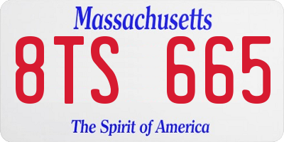 MA license plate 8TS665