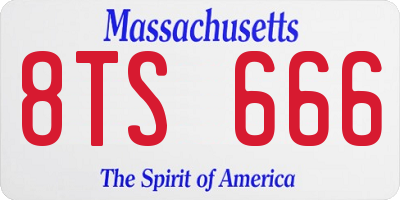 MA license plate 8TS666