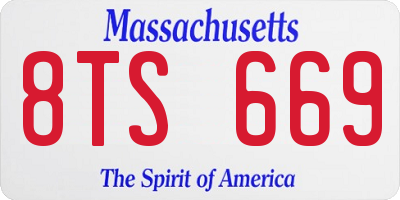 MA license plate 8TS669