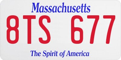 MA license plate 8TS677