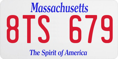 MA license plate 8TS679