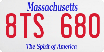 MA license plate 8TS680