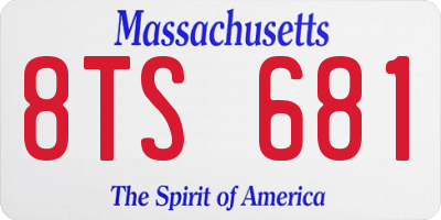 MA license plate 8TS681
