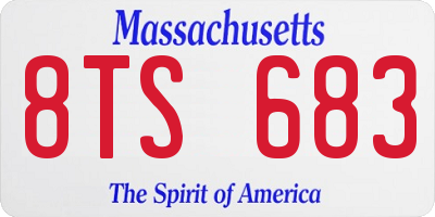 MA license plate 8TS683