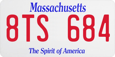 MA license plate 8TS684