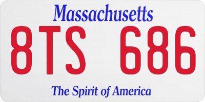 MA license plate 8TS686