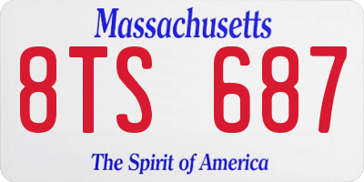 MA license plate 8TS687