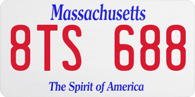MA license plate 8TS688