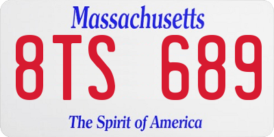 MA license plate 8TS689